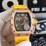 Best Richard Mille RM11-03 Felipe Massa Flyback Chronograph Dial Rose Gold Replica Watches 